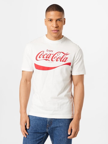 JACK & JONES Shirt 'COCA COLA' in Wit: voorkant