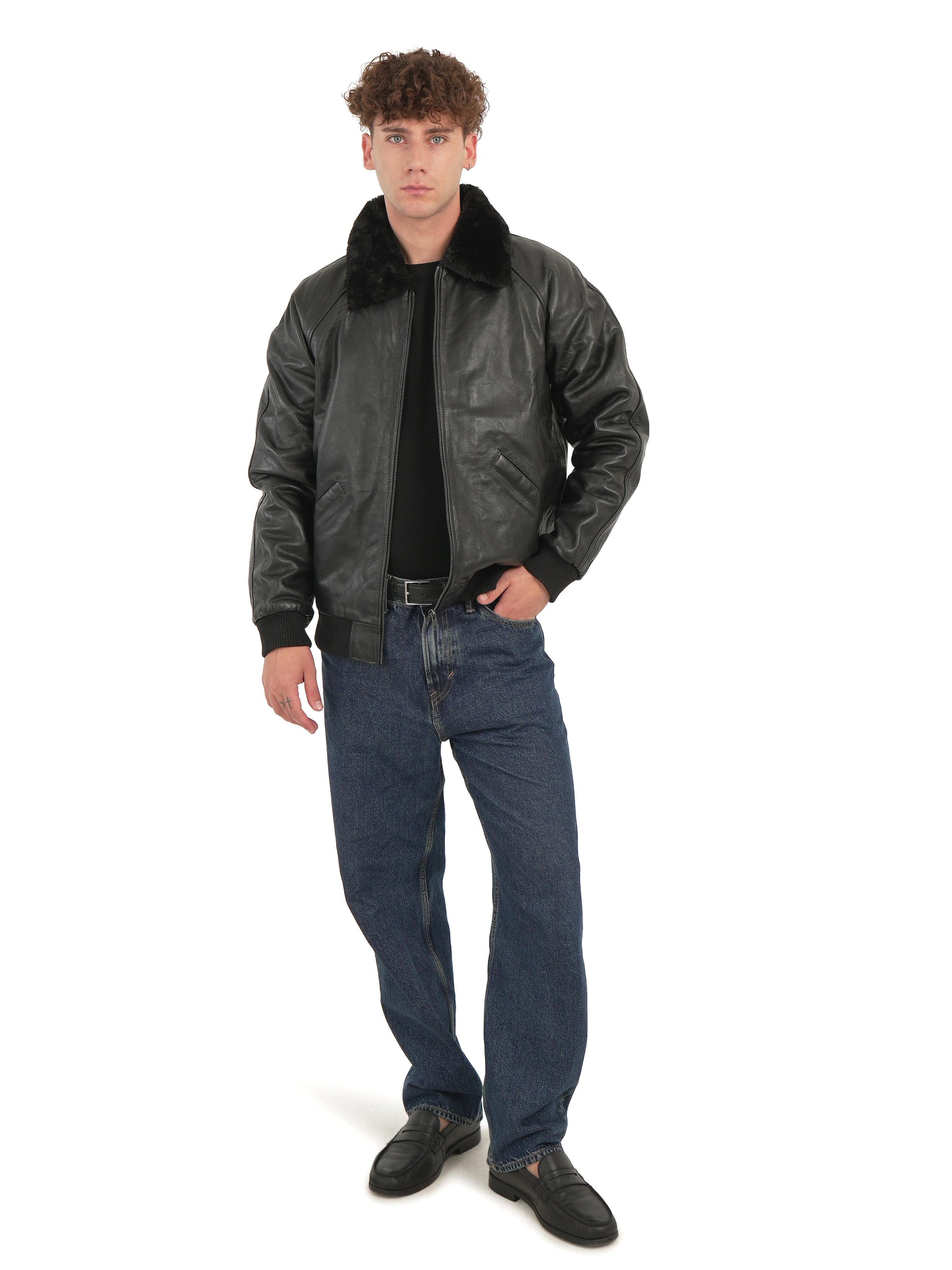 Chic and Clicks Übergangsjacke 'Pilot Bomber'‌‌‌‌‌‌‌‌‌‌ in Schwarz