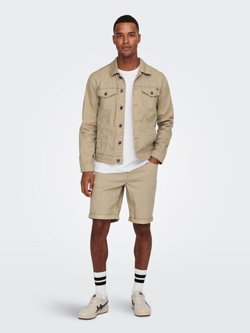 Only & Sons Regular Shorts 'Ply' in Beige