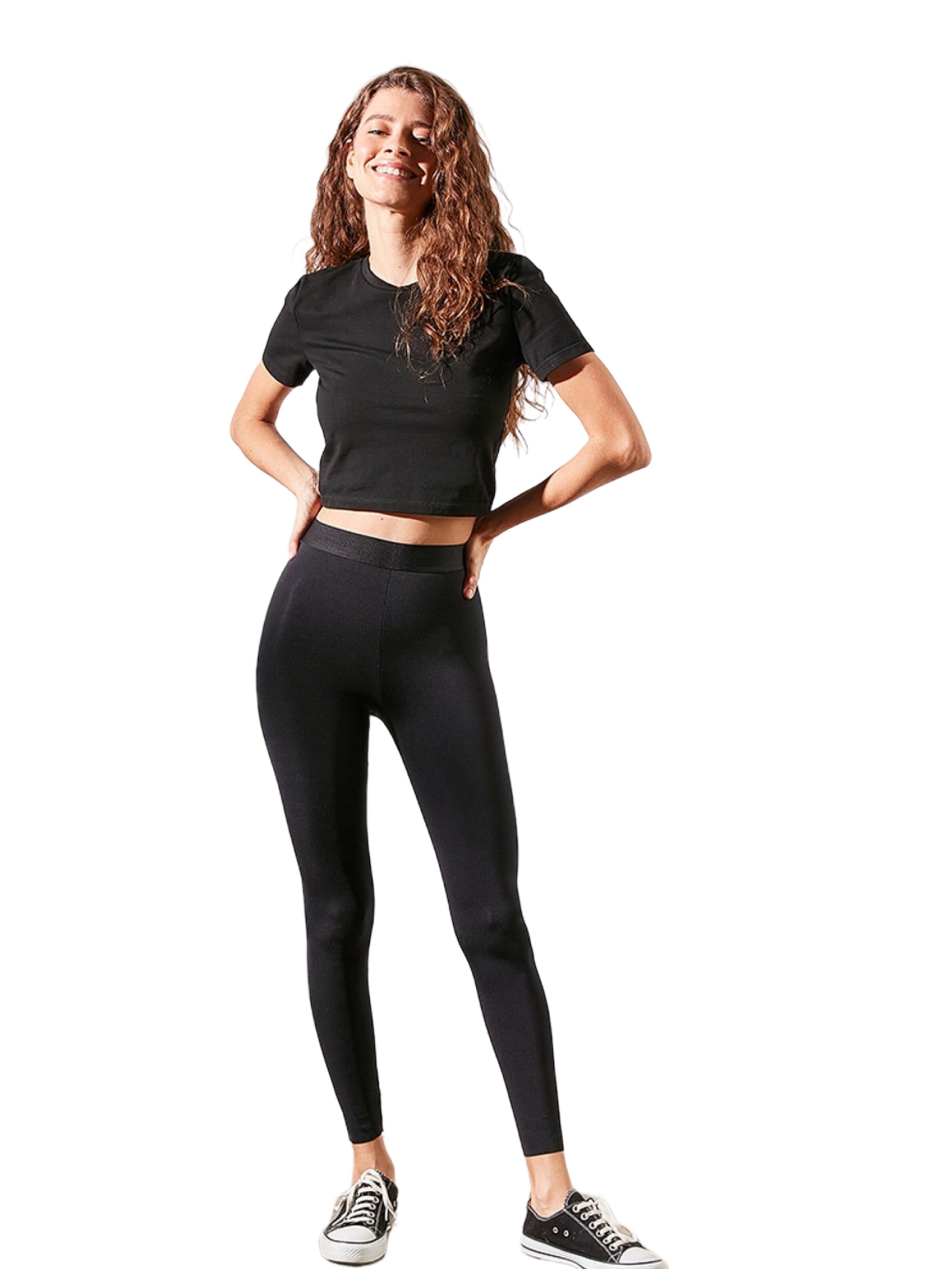 C&City Skinny Leggings in Black: front