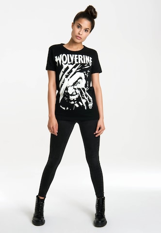 LOGOSHIRT Shirt 'Wolverine' in Zwart