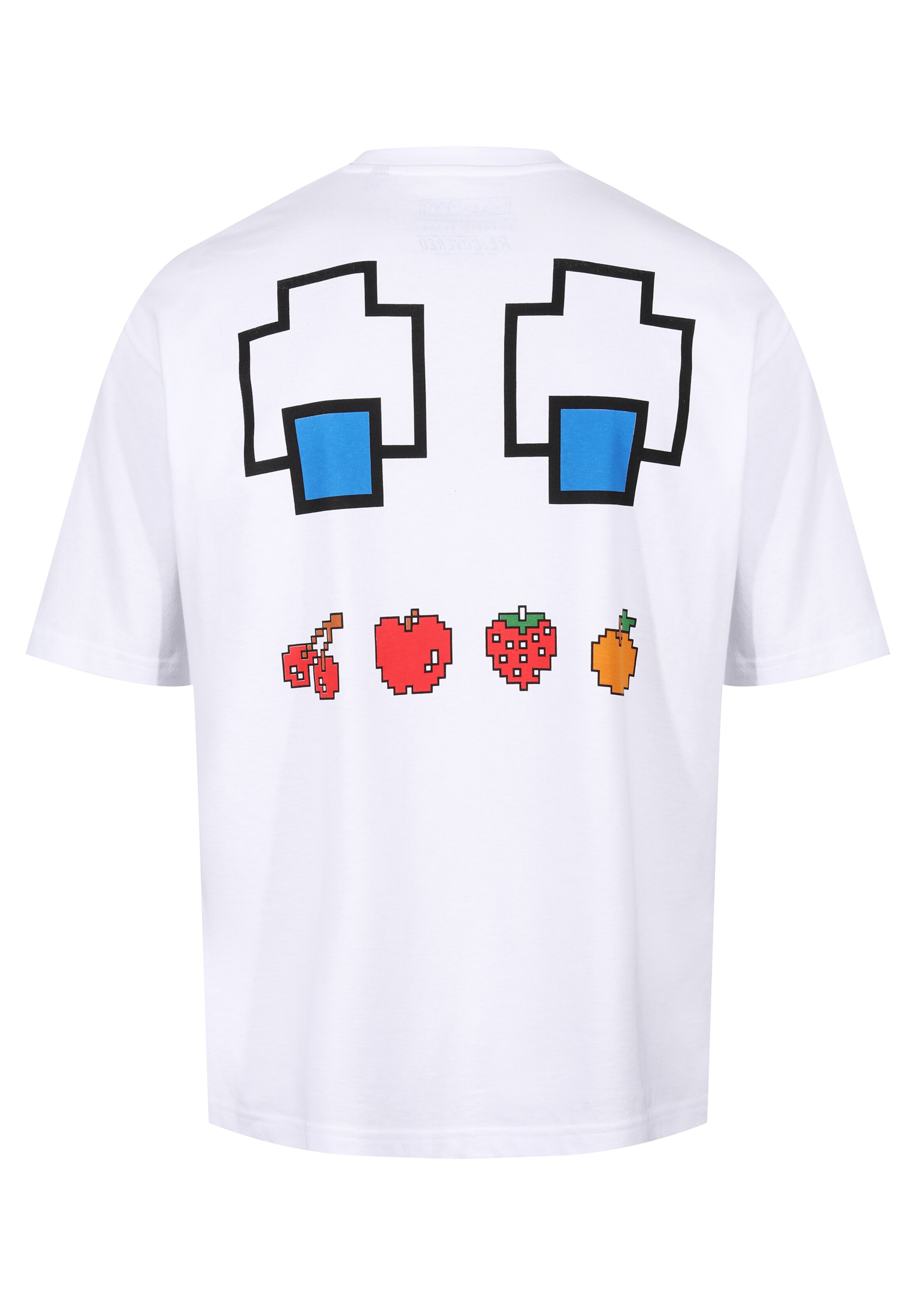 Recovered Shirt 'Pac Man Fruit Eyes' in White