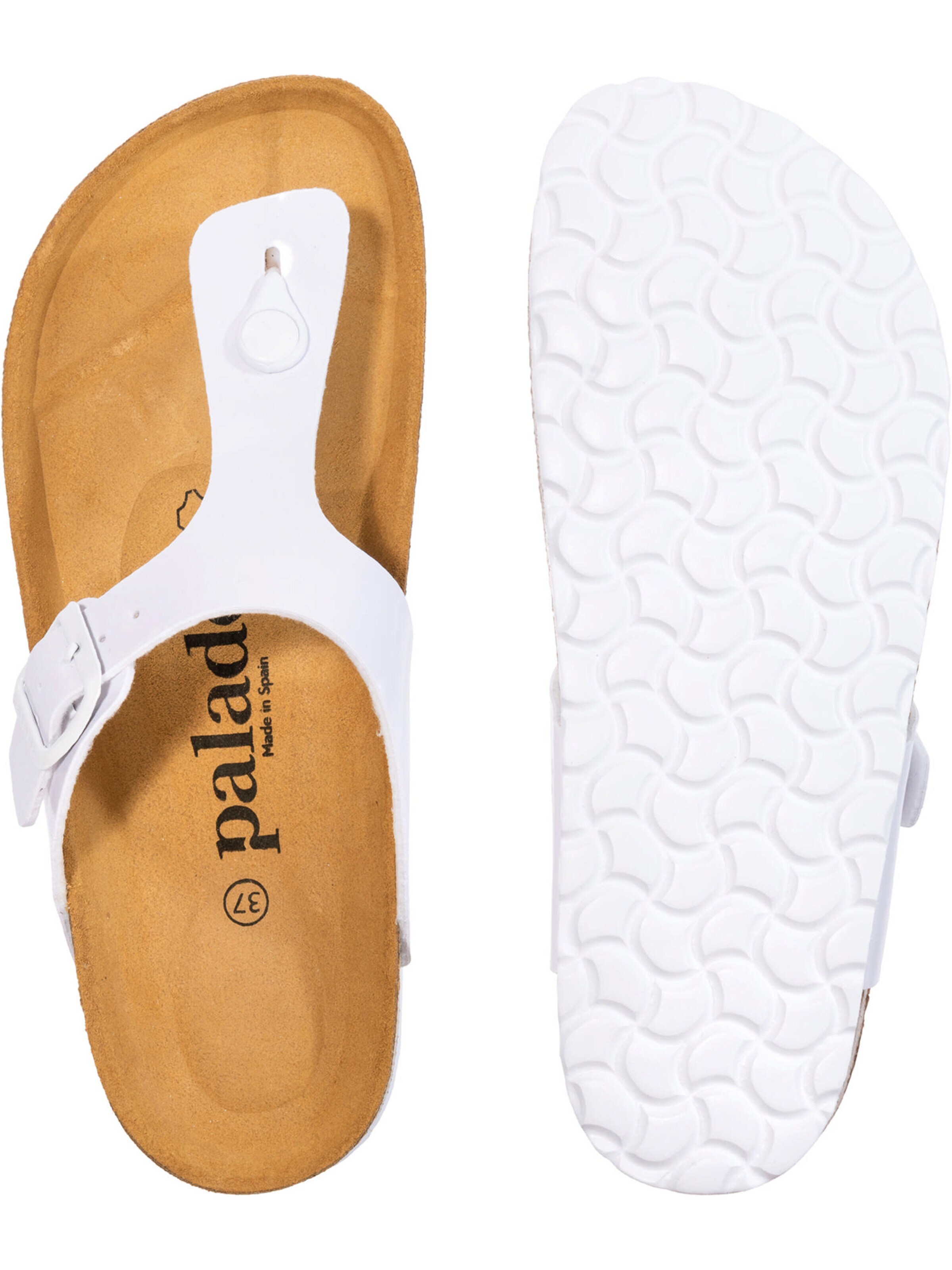 Palado - Sandalias de dedo 'Kos Lack' en blanco