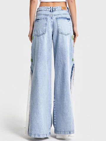 IT'S BASIC Wide leg Jeans in Blauw