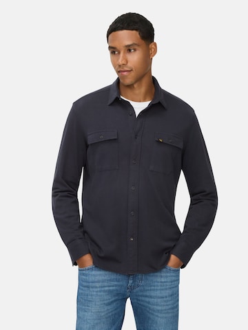CAMEL ACTIVE Regular Fit Langarm Hemd aus reiner Baumwolle in Blau: Vorderseite