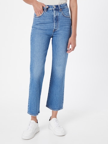 LEVI'S Jeans 'RIBCAGE CROP BOOT MED INDIGO - WORN IN' i blå: forside