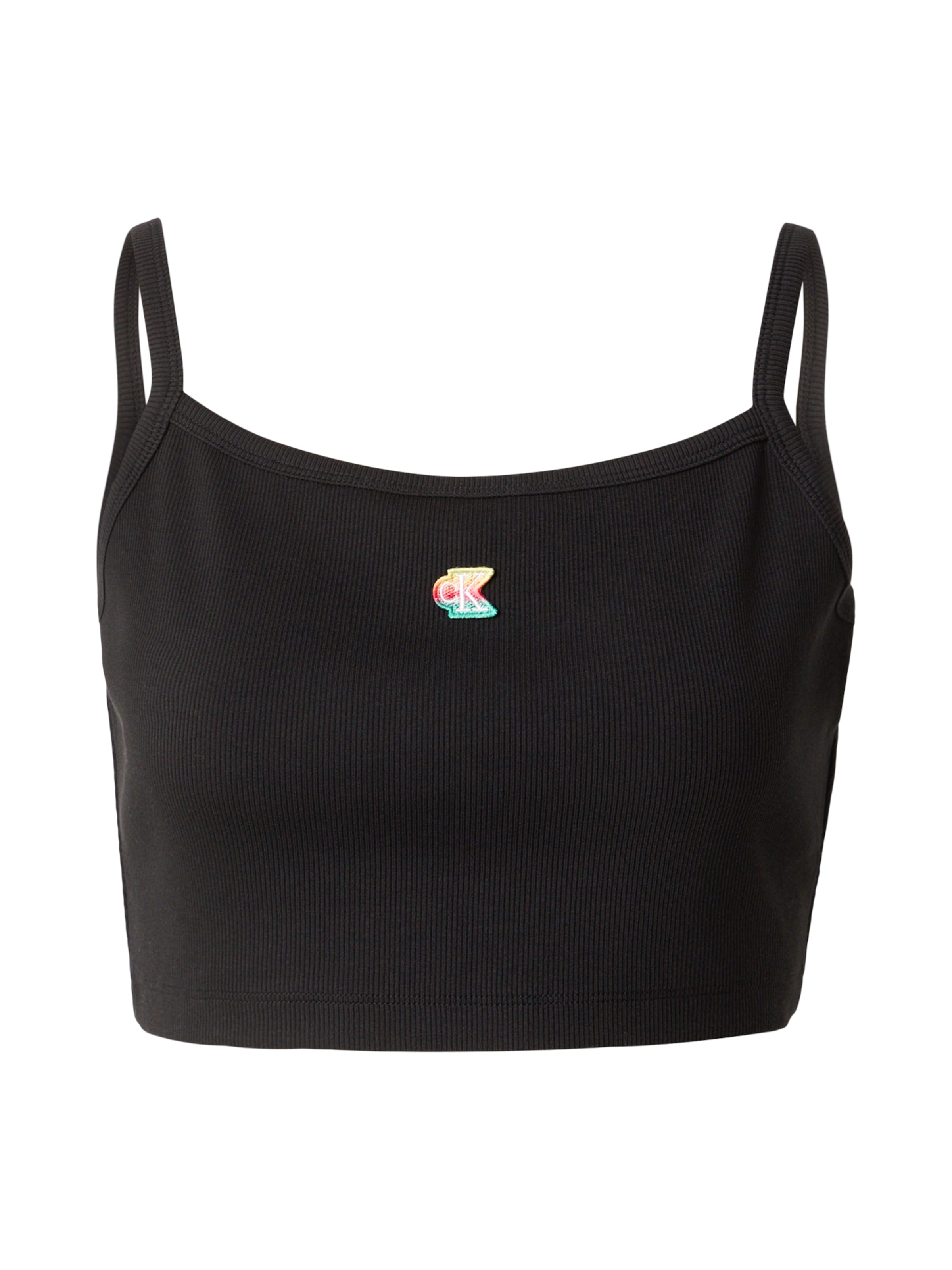 Calvin Klein Jeans Top 'PRIDE' in Black: front