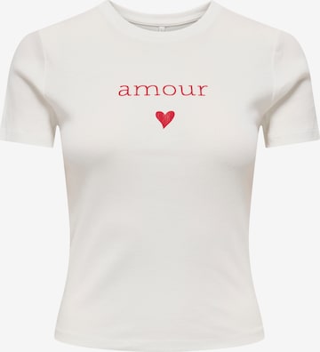 ONLY Μπλουζάκι 'ONLKIRA' σε λευκό: μπροστά