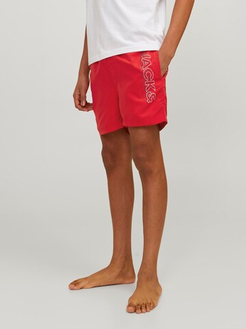 Jack & Jones Junior Badeshorts 'JPSTFIJI' i rød