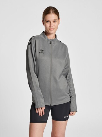 Hummel Sports sweat jacket in Grey: front