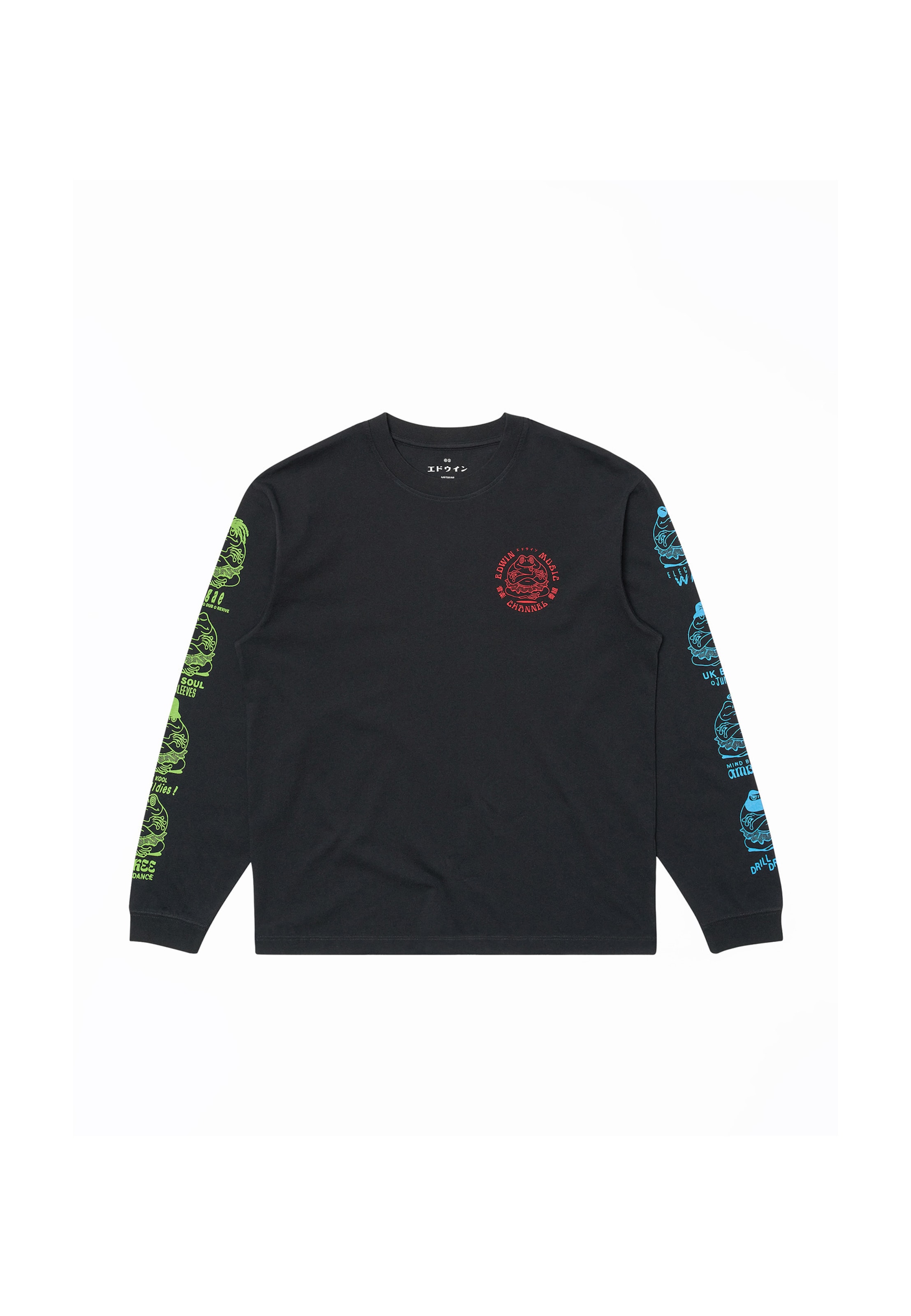 EDWIN Shirt 'Music Channel' in Black: front