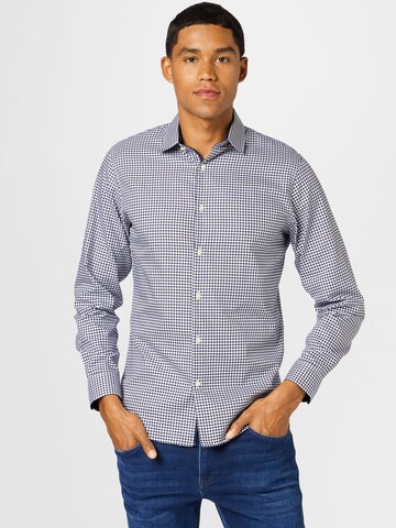 Coupe slim Chemise 'Mark' SELECTED HOMME en bleu : devant