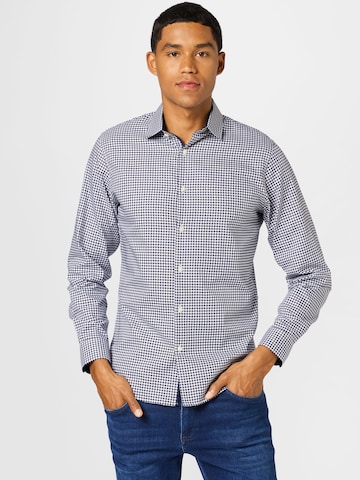 Coupe slim Chemise 'Mark' SELECTED HOMME en bleu : devant