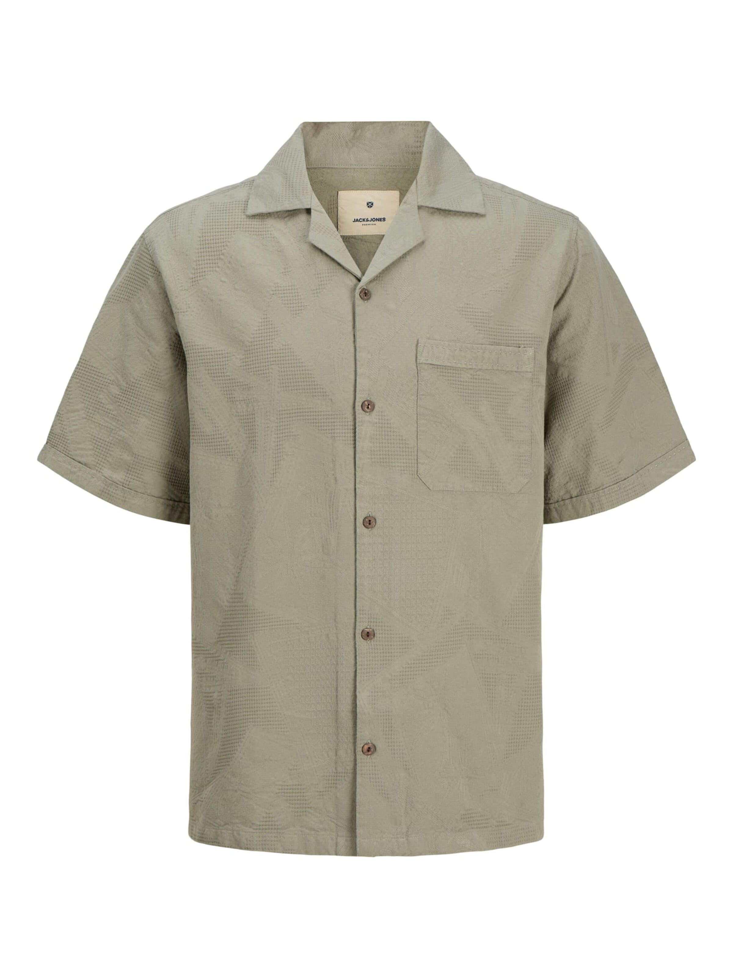 JACK & JONES Comfort fit Button Up Shirt 'BluLuke' in Green: front
