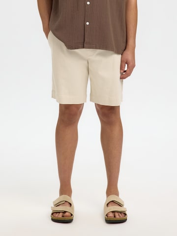SELECTED Regular Trousers 'SLHHarvey' in Beige: front