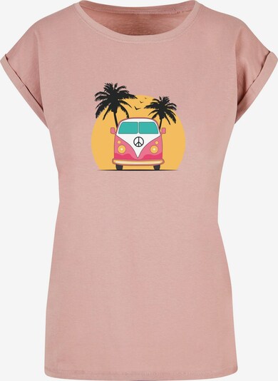 Merchcode T-shirt 'Summer - Van' en safran / rose ancienne / rouge / noir, Vue avec produit