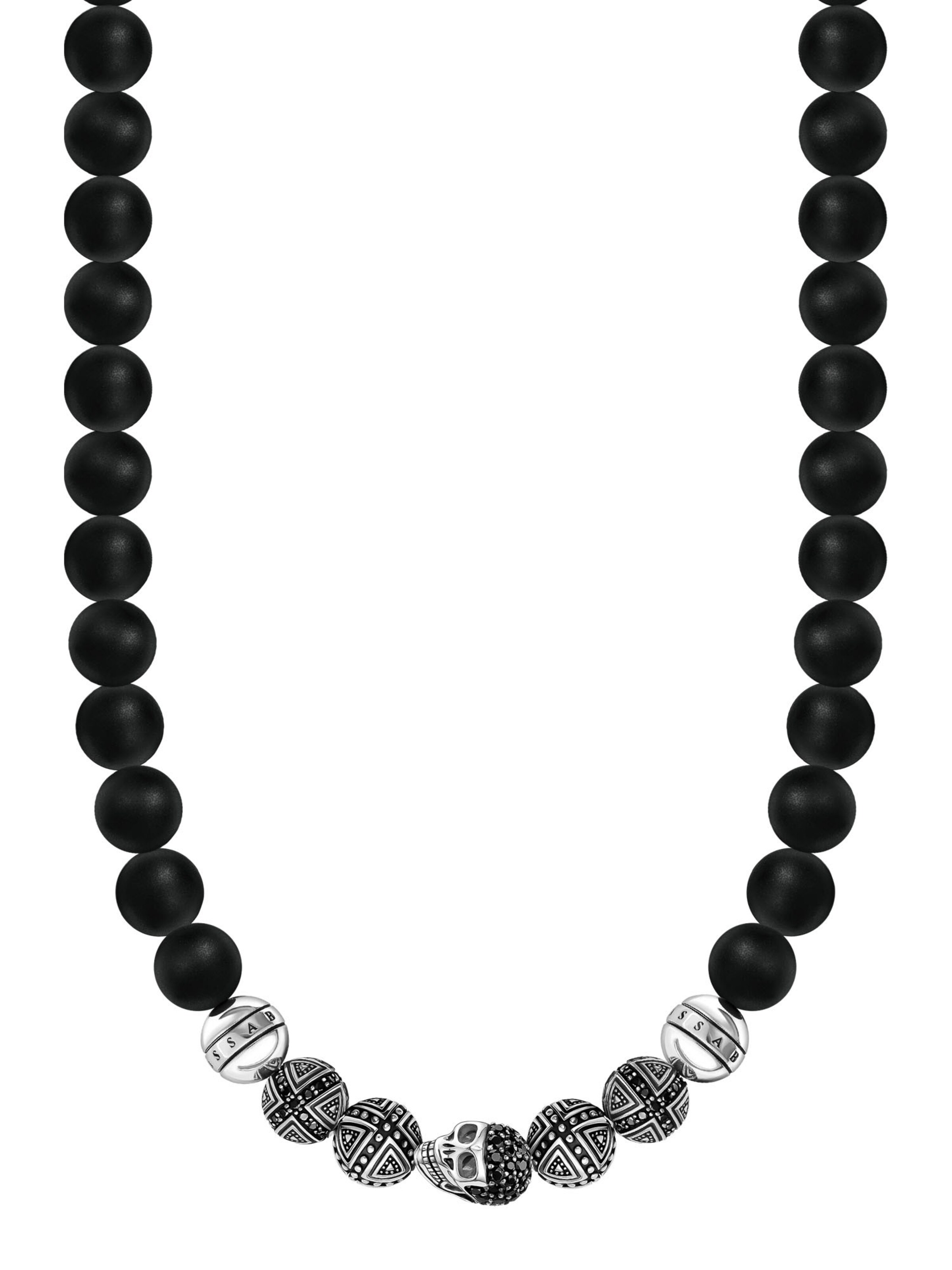 Thomas Sabo Kette 'Obsidian' in Silber: Vorderseite