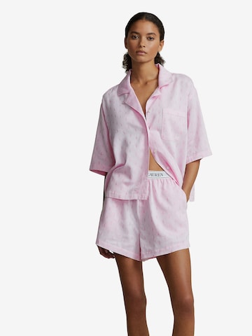 Polo Ralph Lauren Pajama ' Short Sleeve PJ Set - Jacquard Polo Player ' in Pink: front