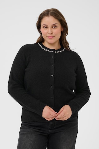 Cardigan 'Croxia' KAFFE CURVE en noir : devant
