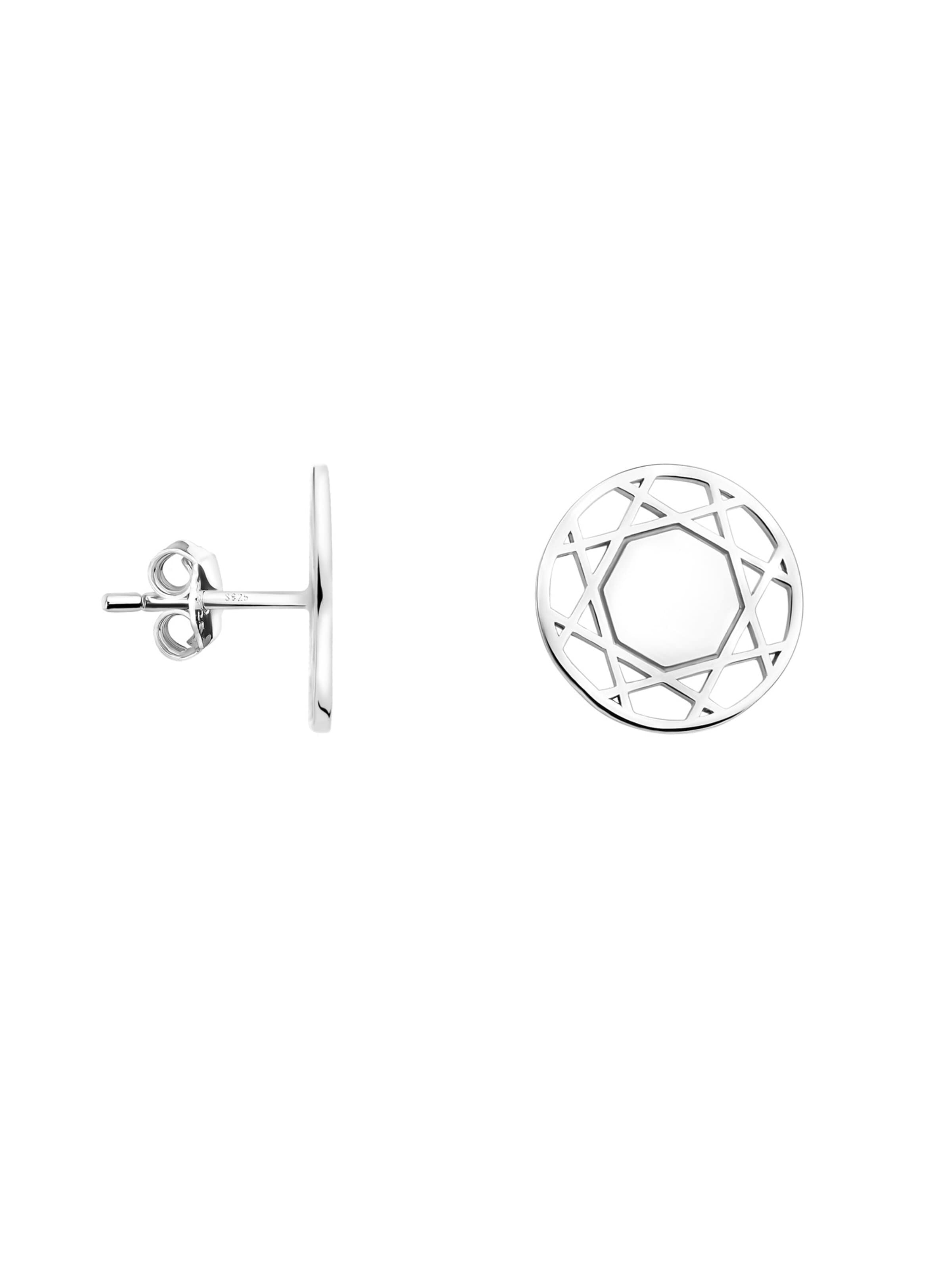 Sofia Milani Earrings 'Circle Grid' in Silver: front