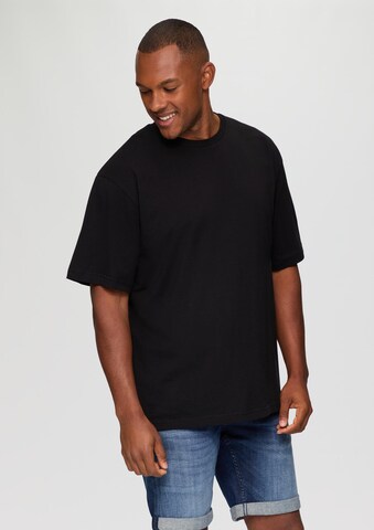 T-Shirt QS en noir : devant