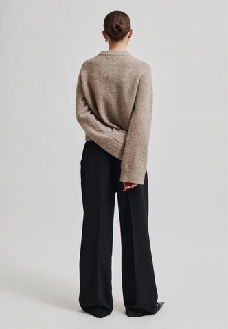 SECOND FEMALE Wide Leg Hose 'Fique' in Schwarz