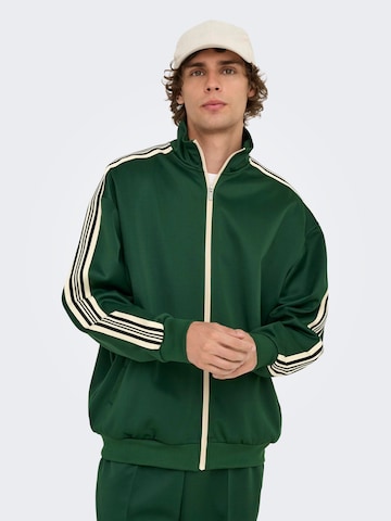 Only & Sons Sweat jacket 'ONSRiber' in Green