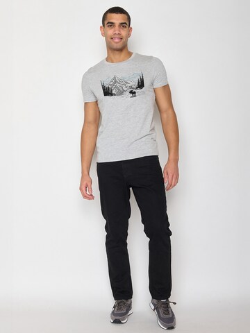 T-Shirt 'Nature Moose Mountain' GREENBOMB en gris