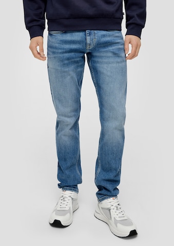 QS Slimfit Jeans i blå: forside