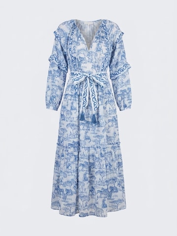 Miss June - Vestido 'Robe Longue Francesca' en azul: frente
