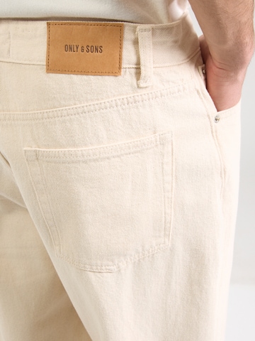 Only & Sons Avar lõige Teksapüksid 'ONSFADE', värv beež