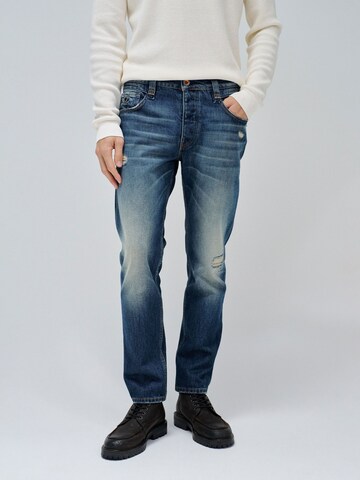 Coupe slim Jean Salsa Jeans en bleu : devant
