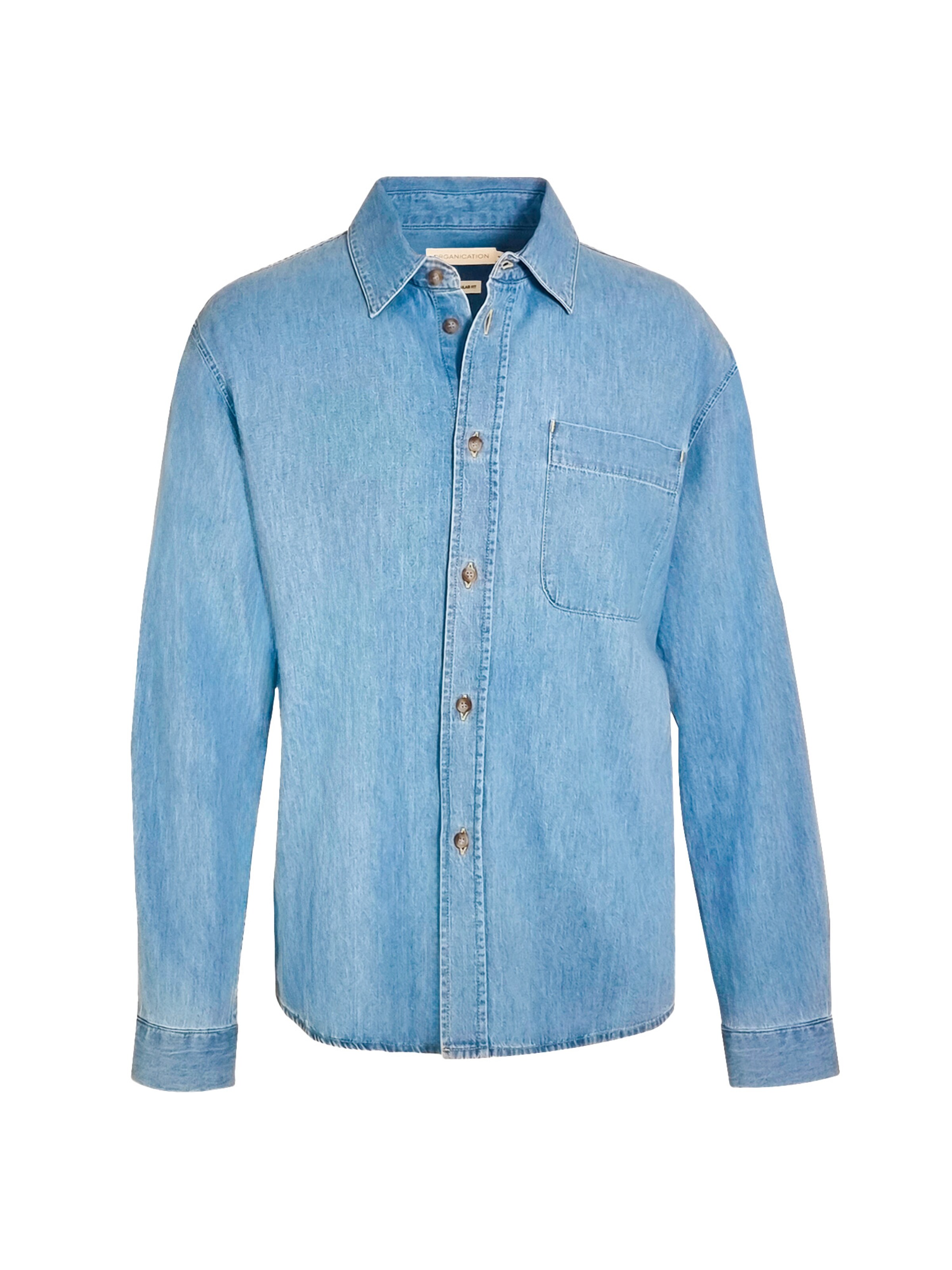 Organication Hemd in hellblau, Produktansicht