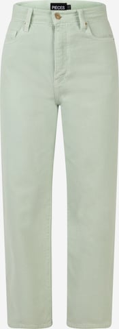 Pieces Petite Wide leg Jeans 'HOLLY' i grön: framsida