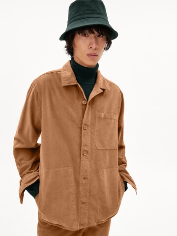 ARMEDANGELS Regular fit Button Up Shirt 'Kordaan' in Brown: front