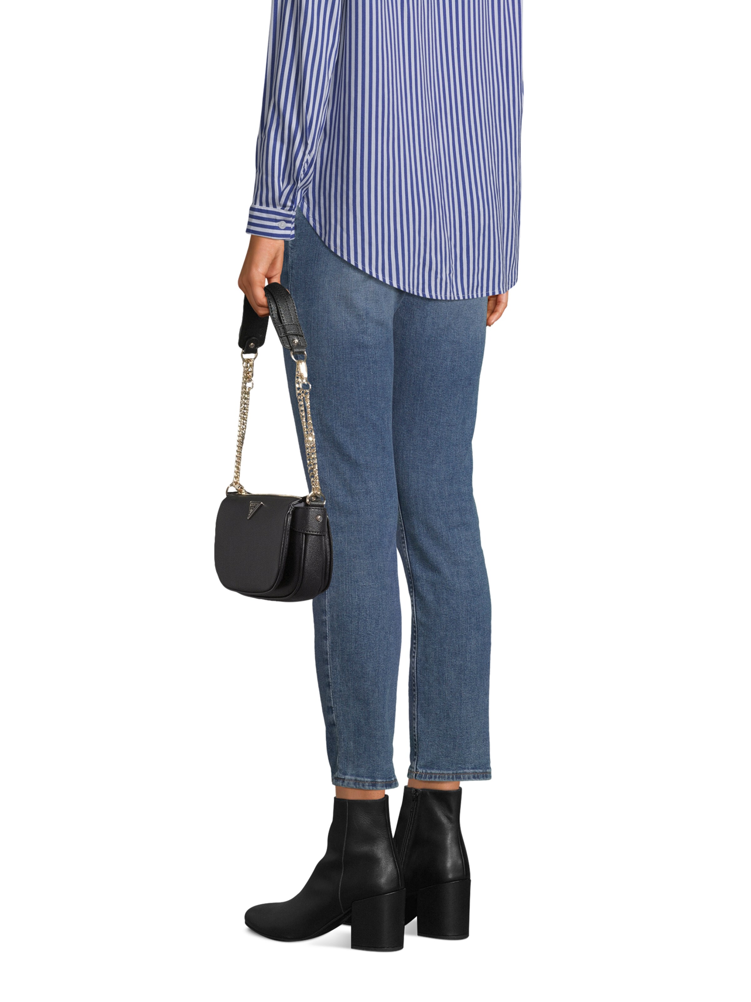 GUESS Schultertasche 'Fedora' in Schwarz