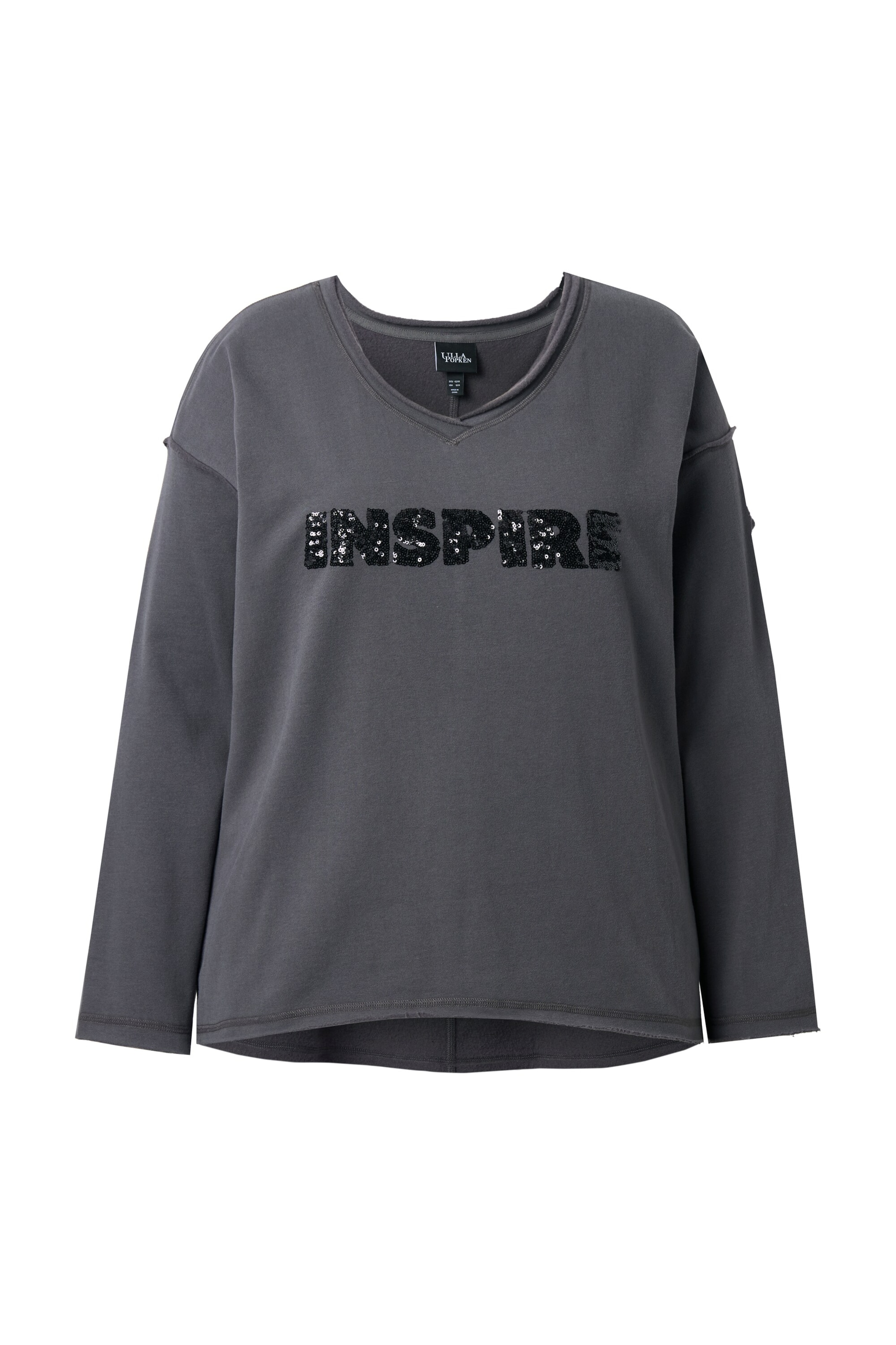 Ulla Popken Sweatshirt in Grijs: voorkant