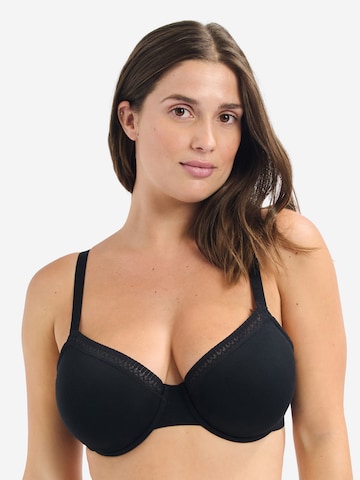 ETAM T-shirt BH 'Happily' in Zwart: voorkant