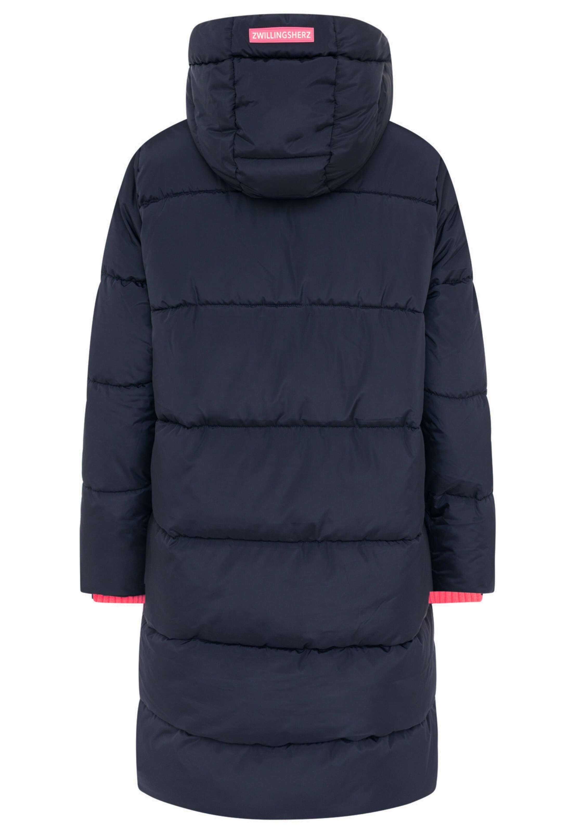 Zwillingsherz Winter coat in Blue: back