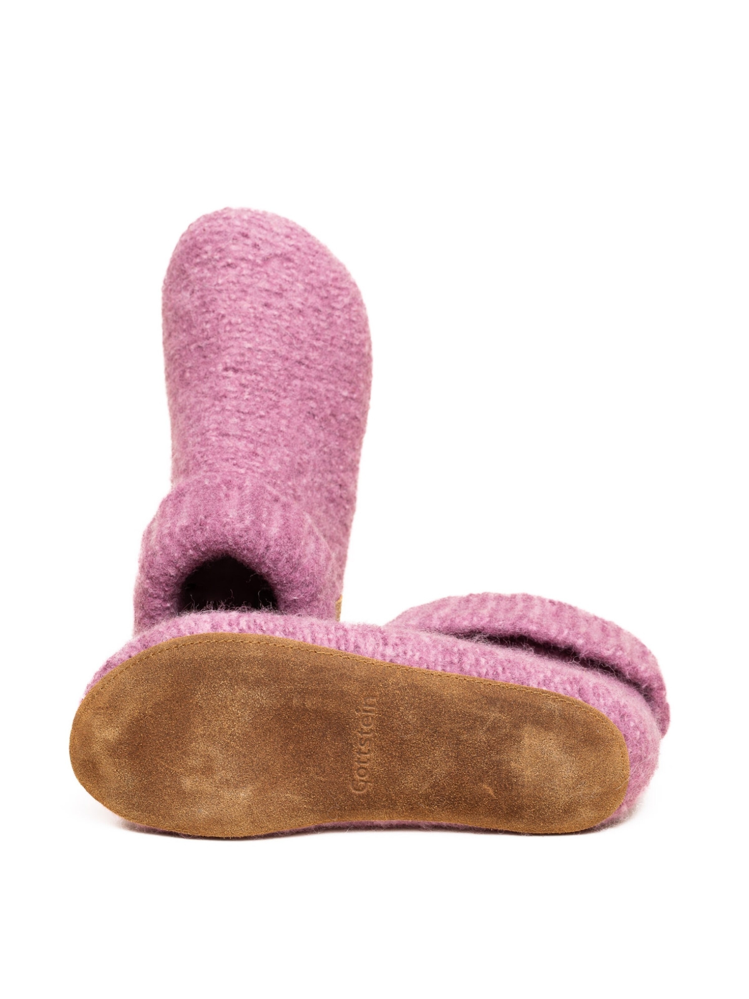 Gottstein Slippers 'Hüttenschuhe Knit Boot' in Pink