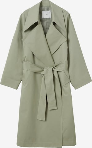 MANGO Between-Seasons Coat in Green: front