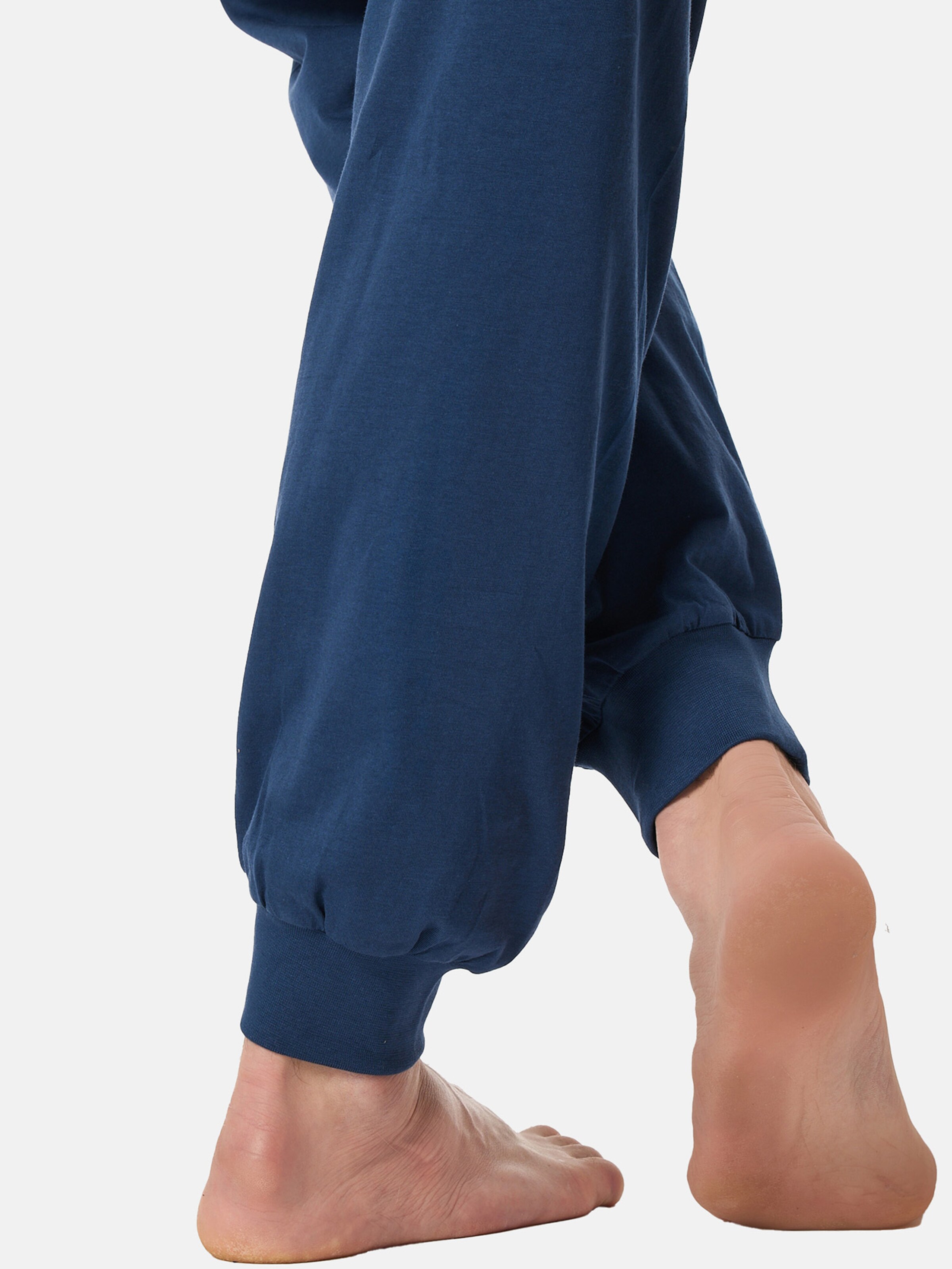 SCHIESSER Pyjama lang ' Comfort Essentials ' in Blauw