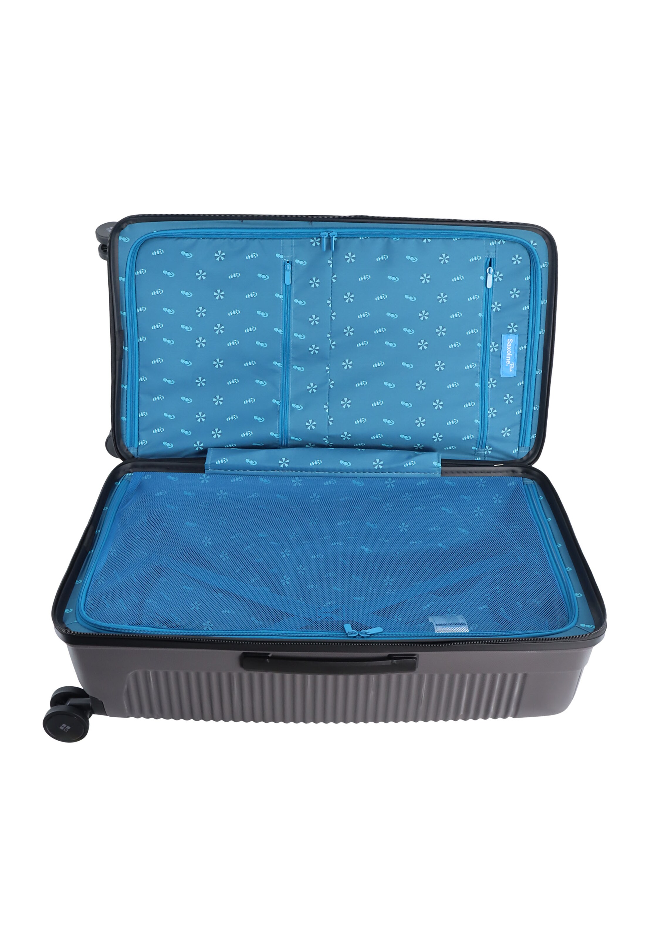 Saxoline Blue Suitcase 'Overly' in Silver