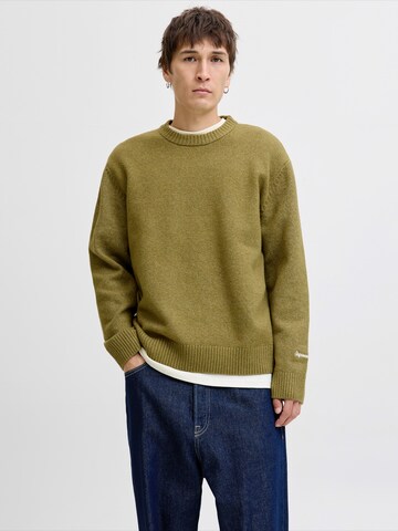 JACK & JONES Pulover 'JORNORREBRO' | zelena barva: sprednja stran