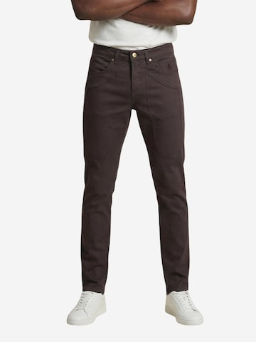 Jeckerson Slimfit Jeans 'JOHN 5 TASCHE TOPPA JUPPA077JOHN001 CTCPTPIQU001 U036' i brun: forside