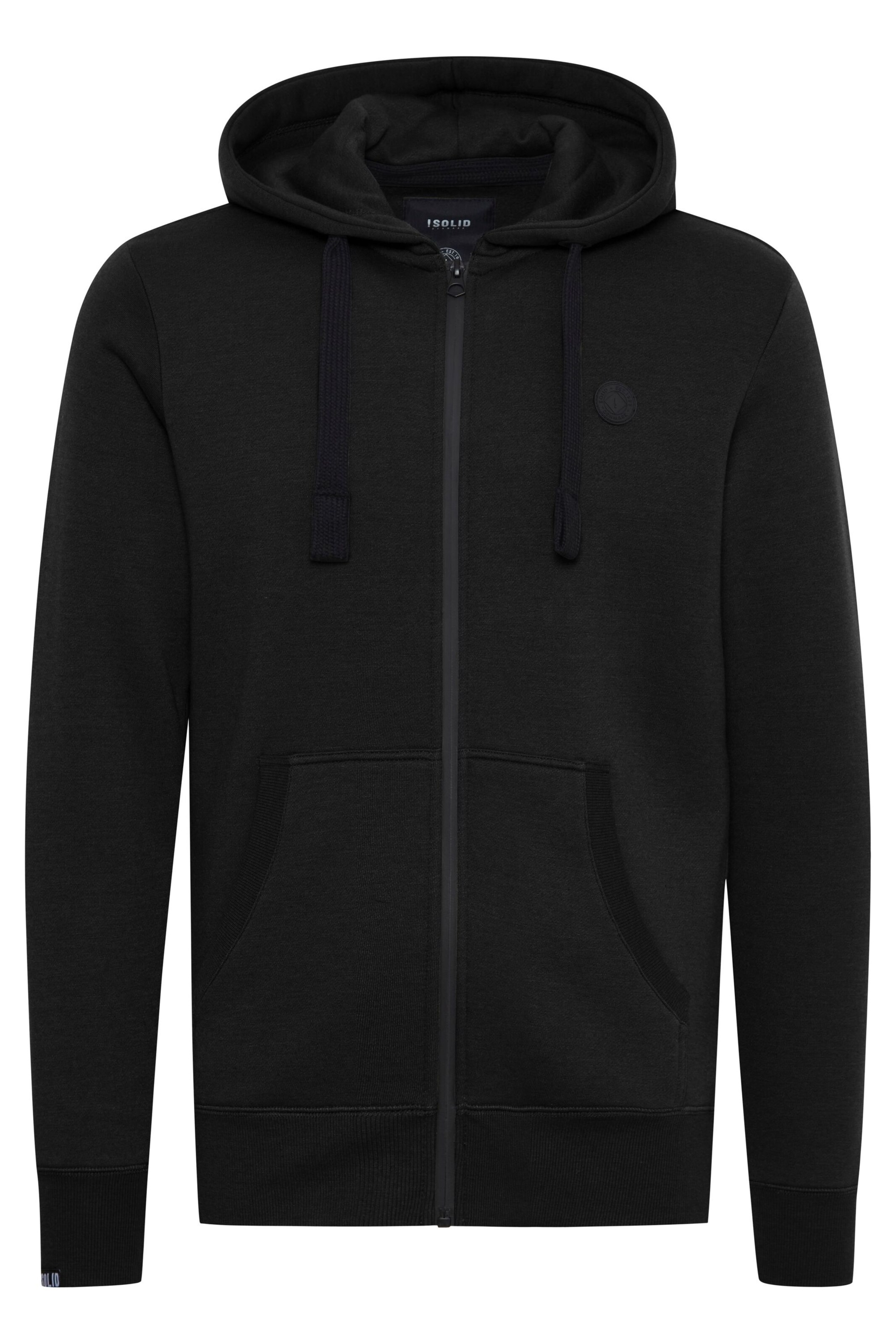 Giacca di felpa 'BENE ZIP' di !Solid in nero: frontale