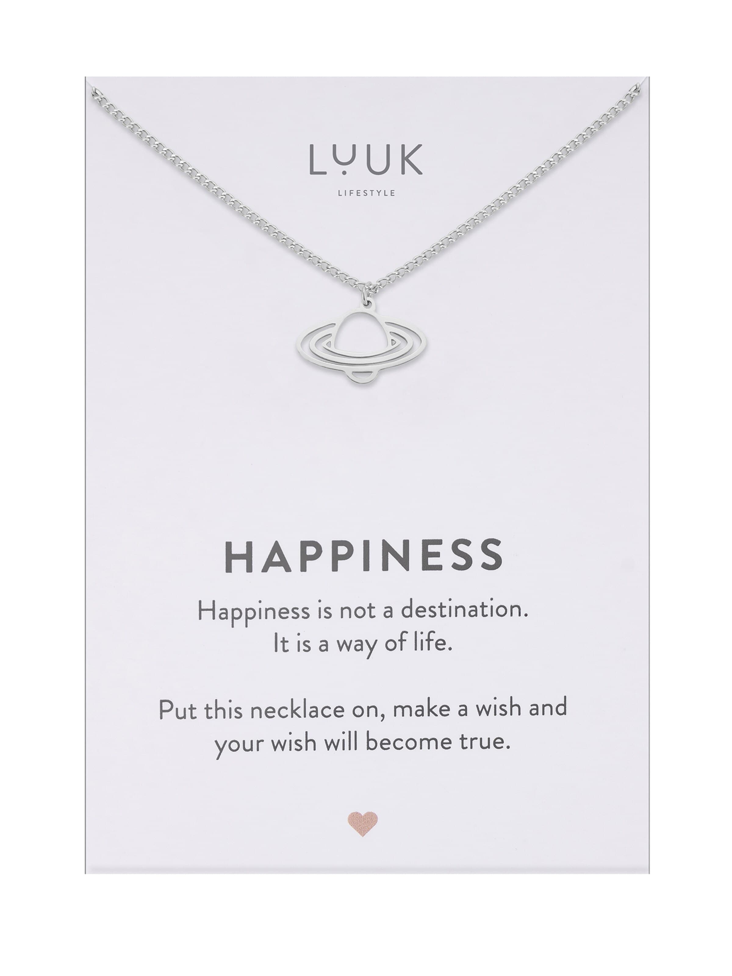 LUUK LIFESTYLE Necklace 'LUUK LIFESTYLE Halskette "Saturn"' in Silver: front