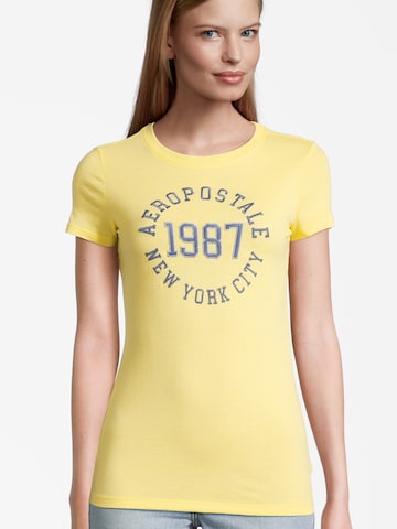 AÉROPOSTALE - Camisa 'JKI 1987' em amarelo