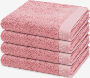 ROSS Towel 'Doubleface Stripes' in Pink: front