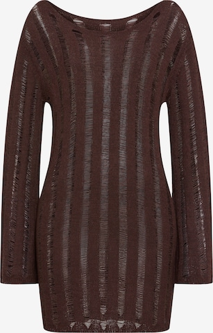LSCN by LASCANAPletena haljina - smeđa boja: prednji dio